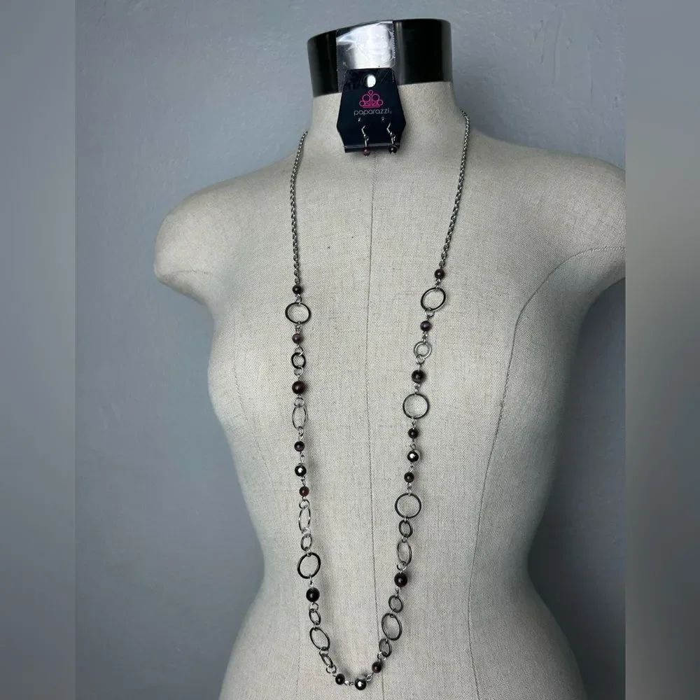 Paparazzi Silver and Purple Necklace Set